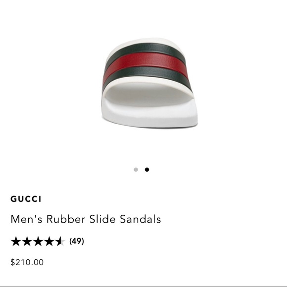 Gucci Men’s White Rubber Slide Sandals, US size: 7